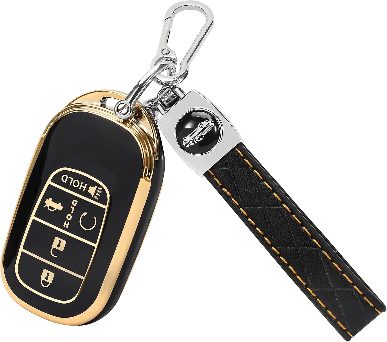 TOMALL Capa para chaveiro Honda com chaveiro, protetor de chave de TPU macio com 5 botões compatível com Honda Accord Civic CR-V HR-V Pilot 2022 2023 2024…