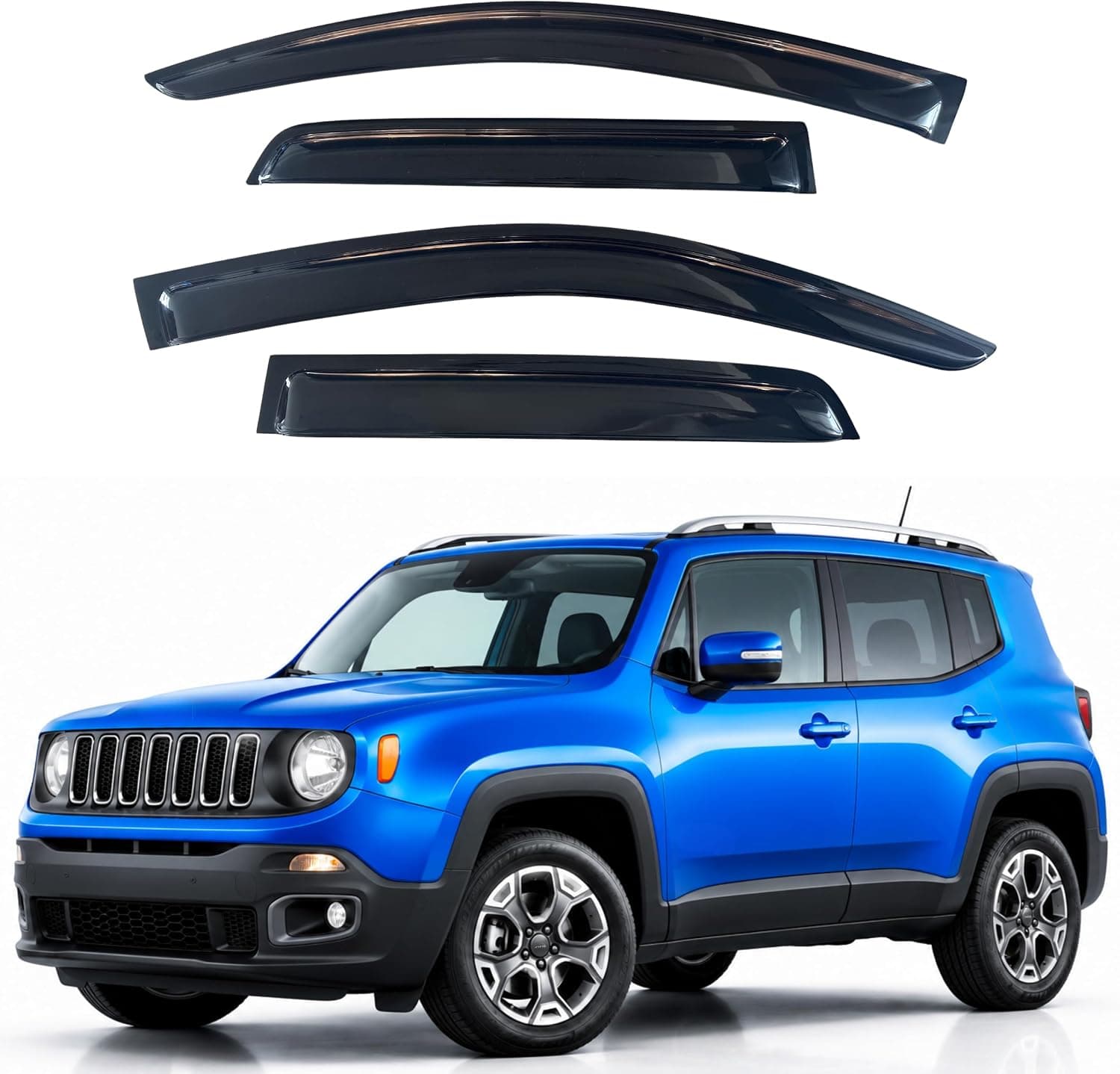 Defletor de vento para janela do Immortal Group para Jeep Renegade 2015-2024, protetor contra chuva adesivo extra durável para ventilação lateral do…