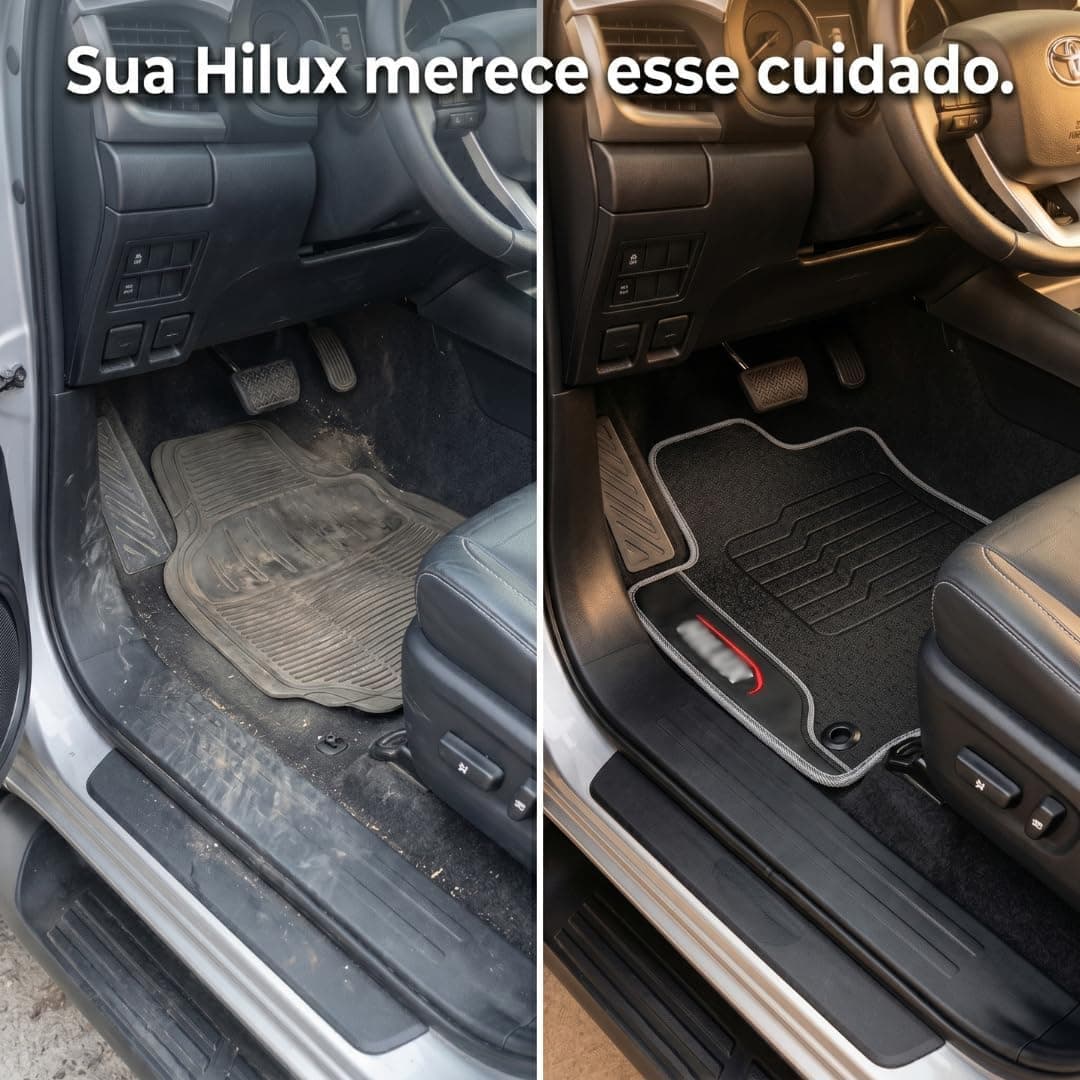 Tapete Hilux 2019 2020 2021 2022 2023 2024 Borracha Resistente Impermeável Premium