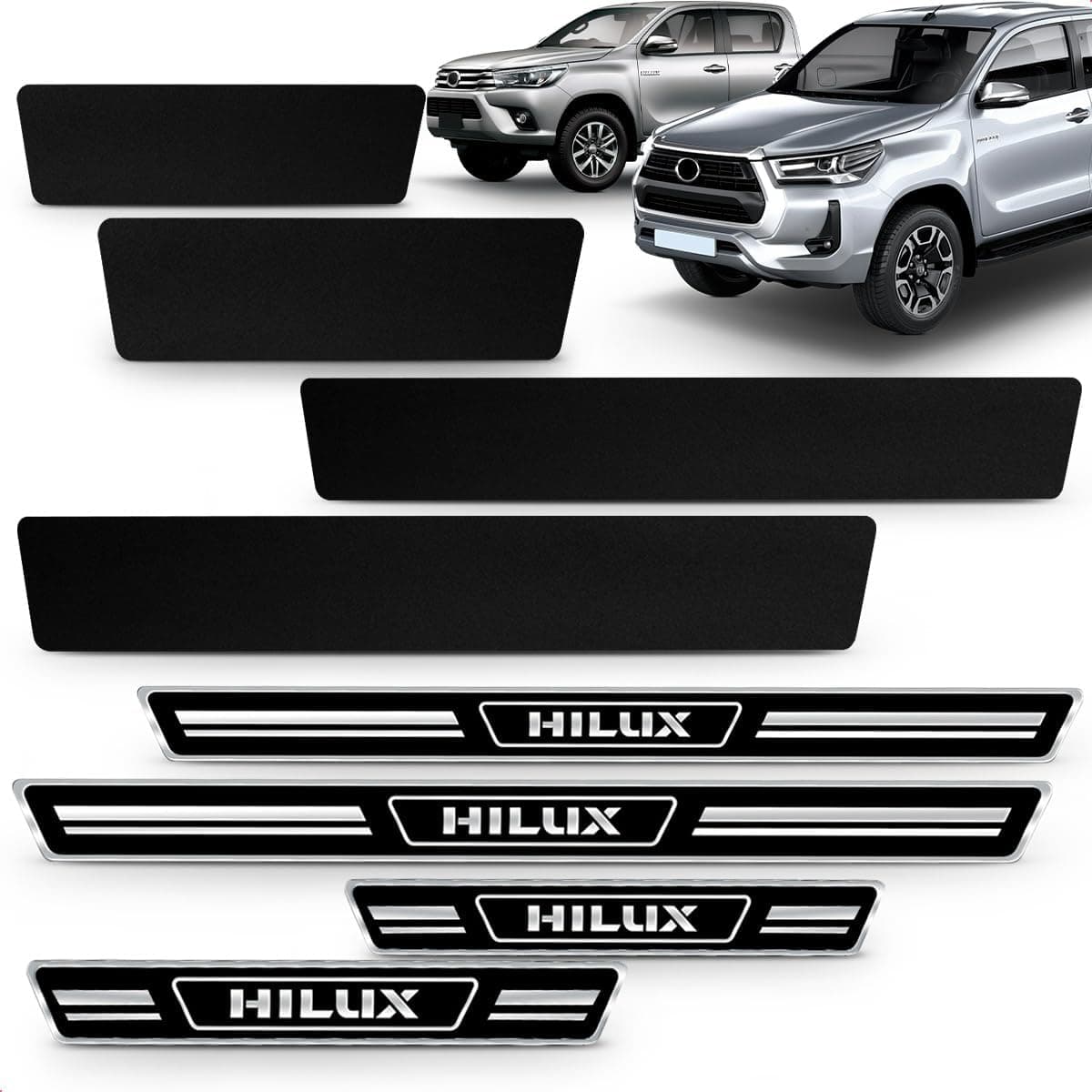 Soleria de Porta Adesiva Elegance Hilux 2016 2017 2018 2019 2020 2021 2022 2023 2024 4 Portas