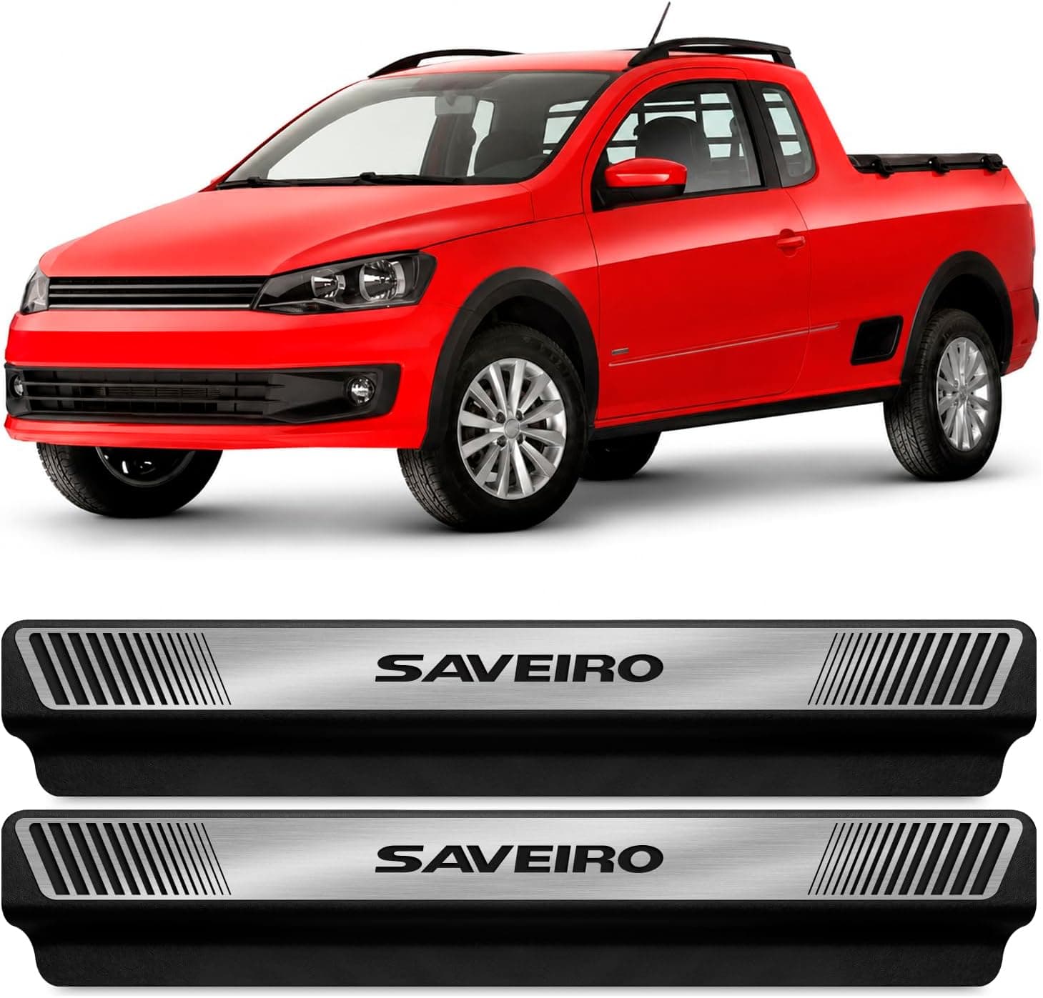 Soleira Saveiro G5 G6 G7 Premium Protetor Porta Efeito Escovado