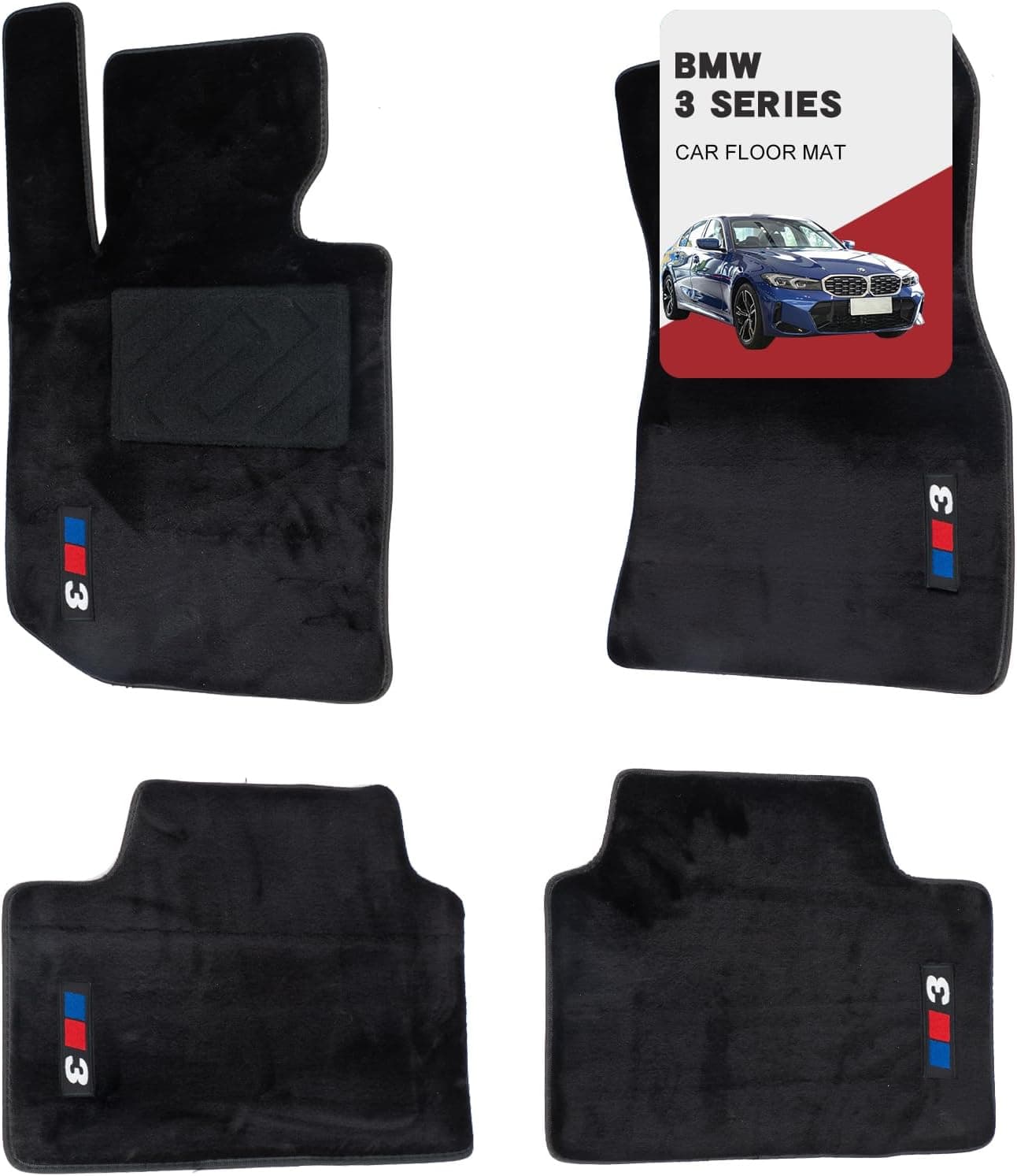 Tapetes de carro 3D personalizados para BMW Série 3 2020-2024 (320i, 330i, M340i, 330e, 330i xDrive, 330e xDrive) Tapetes de carro de lã brilhante, ajuste…