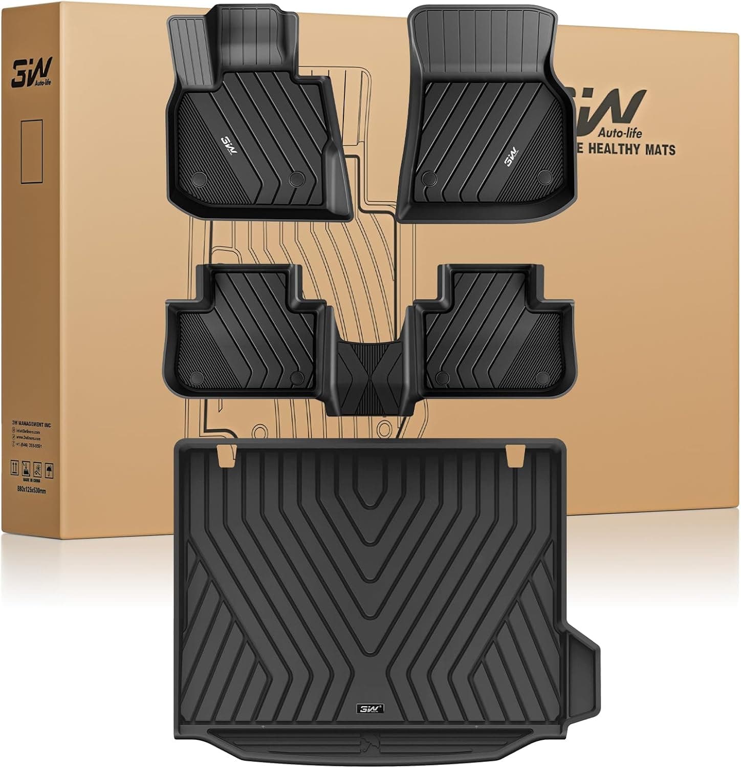 3W Tapetes de chão e forro de carga para BMW X3 2018-2024 (não serve para X3 30e), acessórios TPE X3 para todos os climas, ajuste personalizado para BMW X3…
