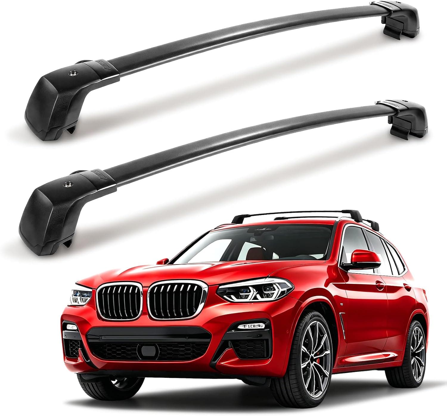 Barras transversais de teto de 158 kg adequadas para BMW X3 G01 2018-2026 (não para G45), barras transversais de alumínio bloqueáveis para bagagem, bicicleta…