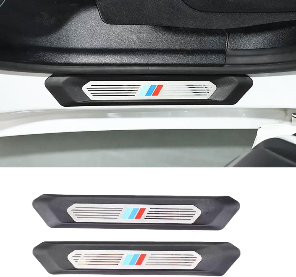 Conjunto de 2 Protetores de Soleira de Porta Traseira Em Abs para Bmw X3 G01 X4 G02 2018-2022 - Proteção Antirriscos (Logotipo Tricolor Em Vermelho, Verde e…