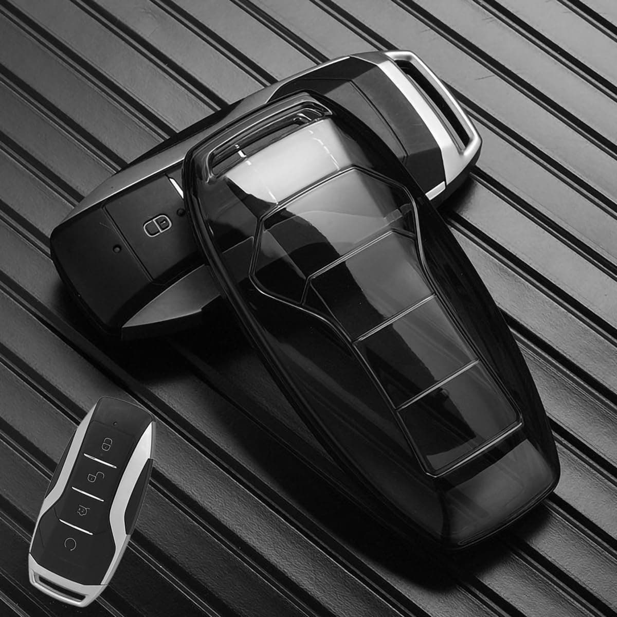 Capa de chave de TPU premium compatível com BYD Song/Plus Dolphin Tang Dmi Han EV Qin Yuan Pro E9 capa protetora de controle remoto (cor moke)