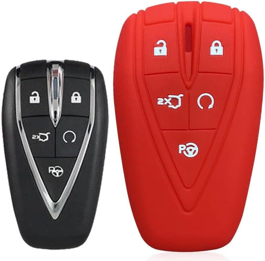 Capa de silicone para chave de carro Changan UNI-V UNI-T UNI-K Kaicene F70 (vermelha)