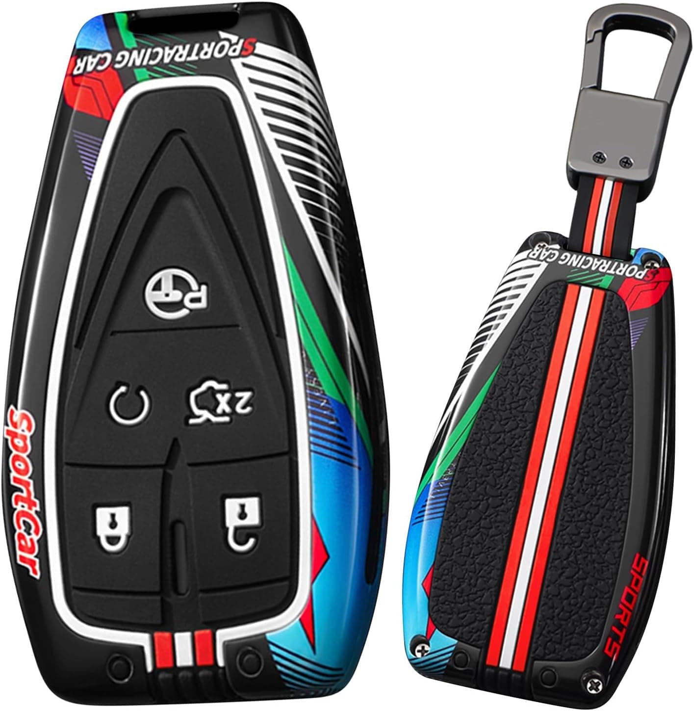 Capa de chaveiro de 5 botões compatível com Changan Uni-K 2021 2022 2023 Eado UNI-T Oushang X5 X7 EV CS75 Plus, acessórios modernos de metal pintado com…