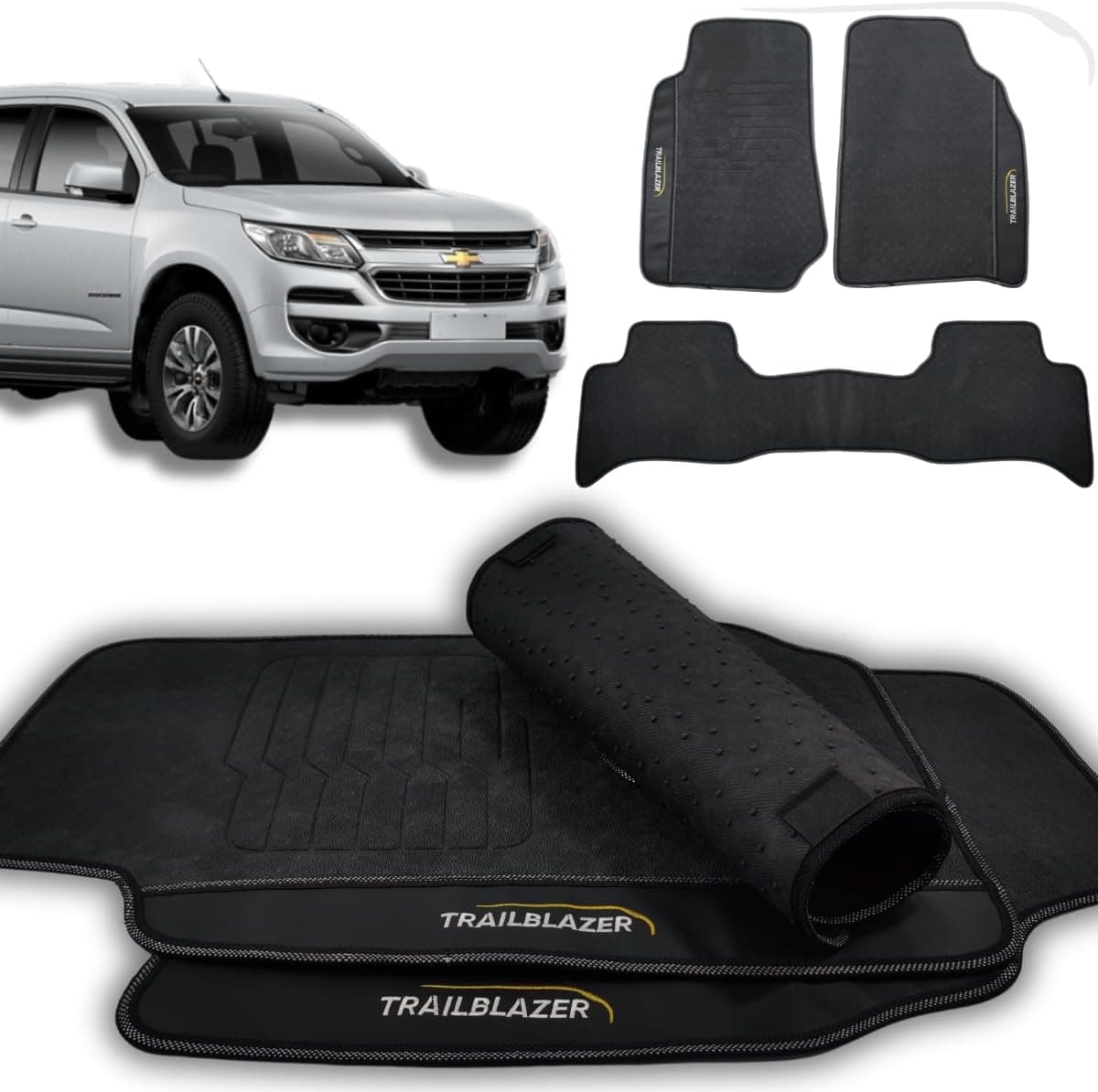 Jogo de Tapetes Automotivos Emborrachados Para TrailBlazer 2016 2017 2018 2019 2020 2021 2022 2023 2024-3 Peças