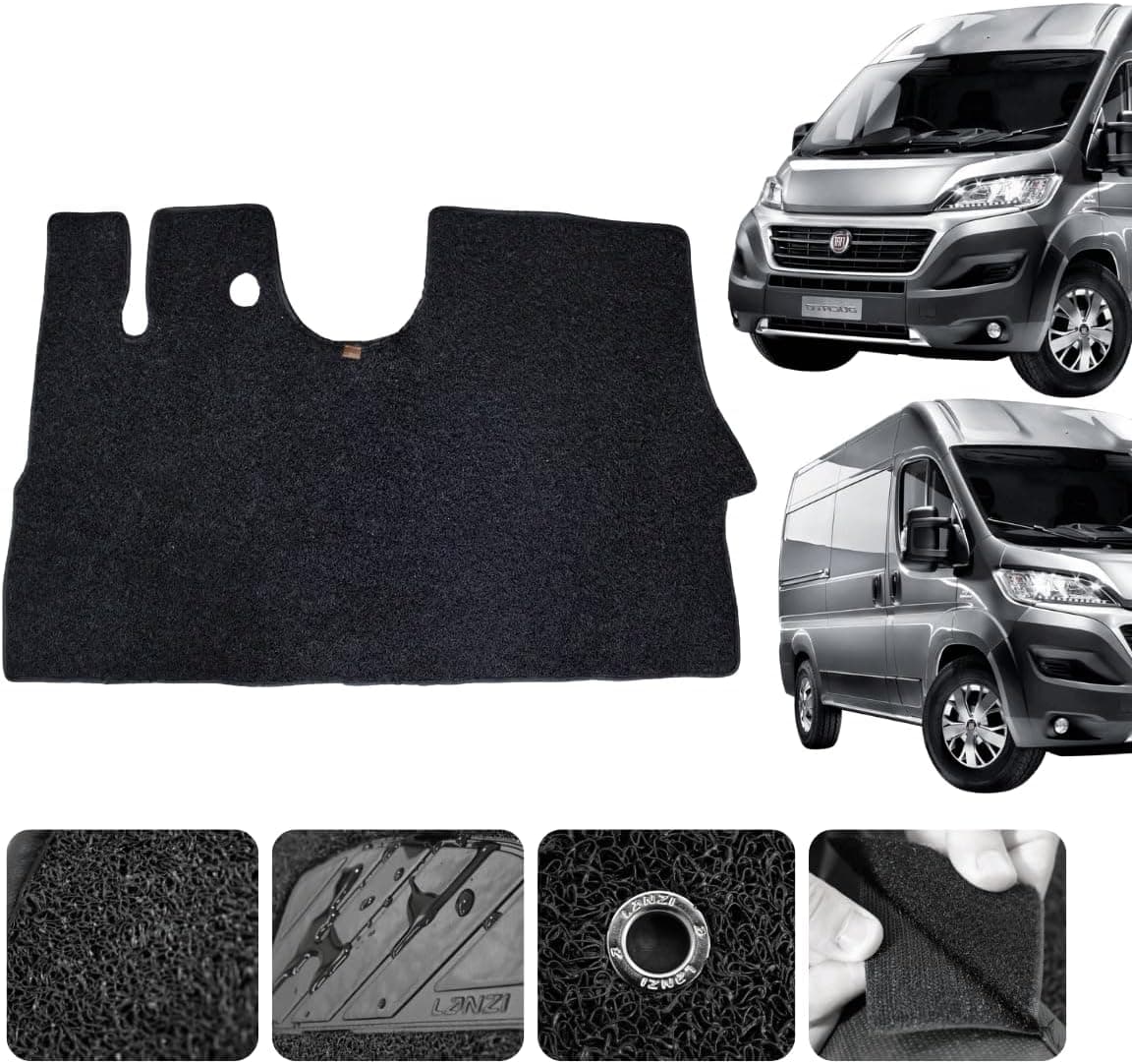 Tapete Automotivo Van Ducato 2008 2009 2010 2011 2012 2013 2014 2015 2016 2017 Capacho Resistente Peça Dianteira Inteiriça