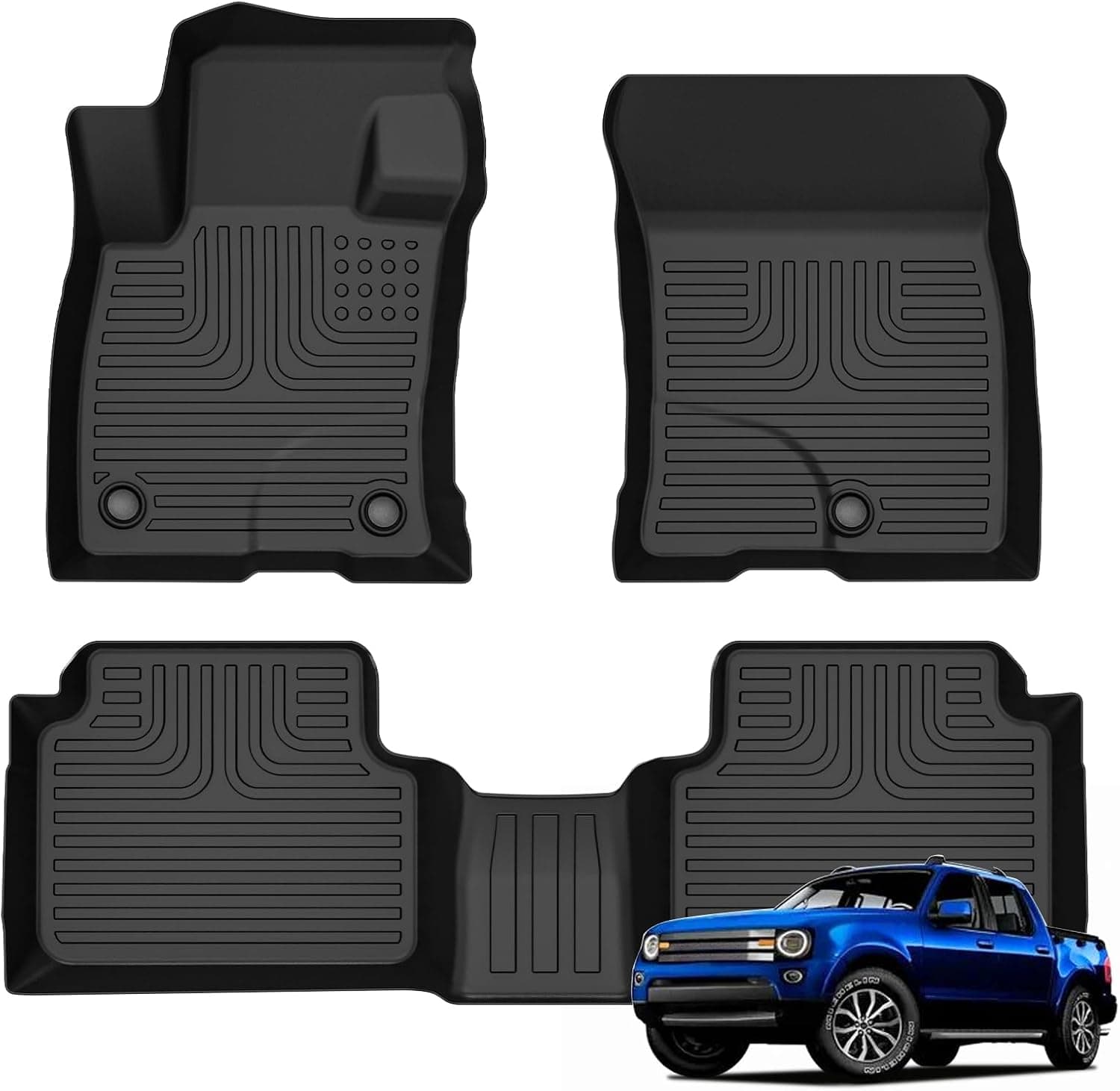 Tapetes de chão para Ford Maverick 2022-2026 (não para híbrido) para todos os climas, conjunto de forros de TPE automotivos, antiderrapante, à prova d'água…