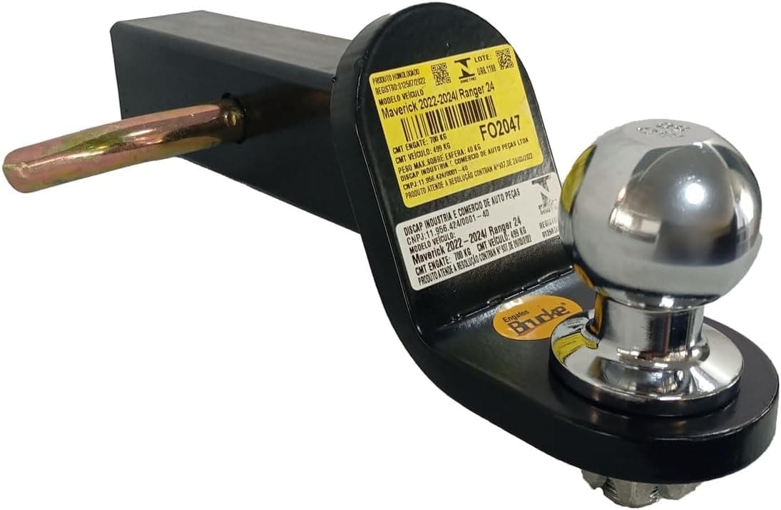 Ponteira para Engate Reboque Ford Maverick 2022 a 2025 Removível 2100 Kg
