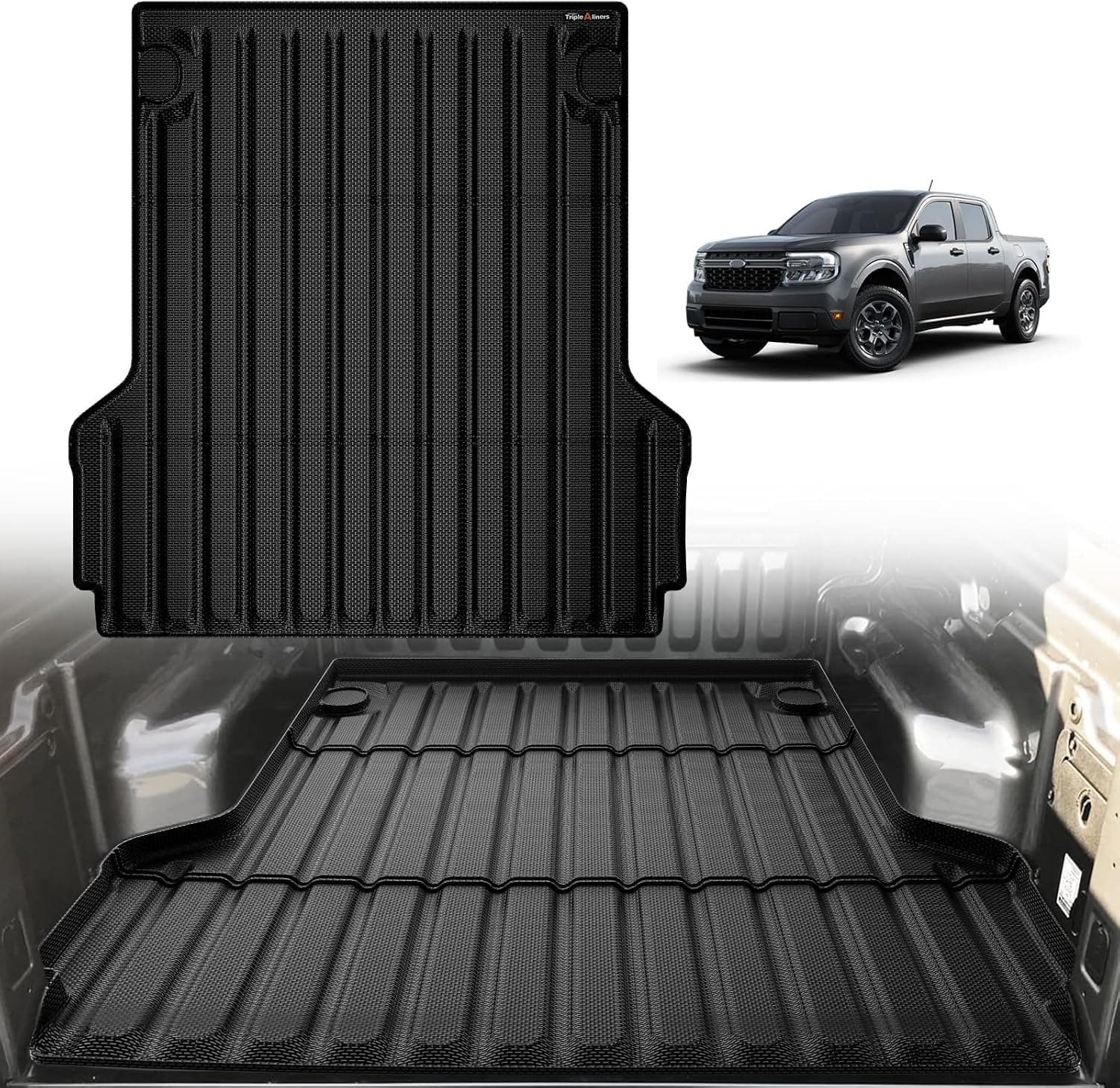 TripleAliners Tapete de caminhão compatível com acessórios 2022-2026 Ford Maverick Hybrid & Gas 1,5 m, tapete de cama de caminhão, resistente, ajuste…