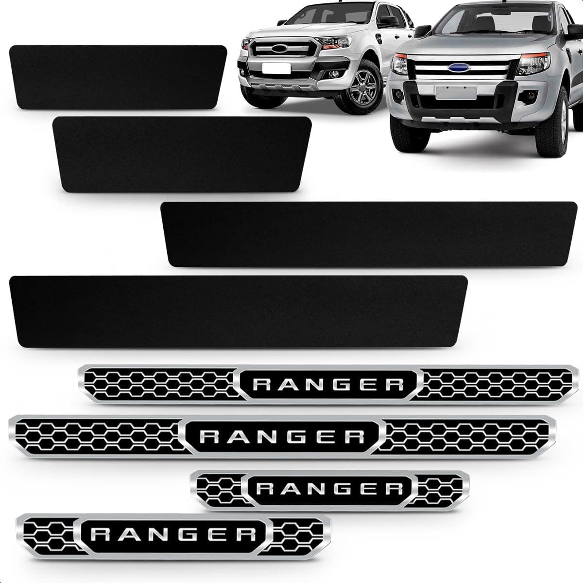 Soleria de Porta Adesiva Elegance Ranger 2013 2014 2015 2016 2017 2018 2019 2020 2021 2022 2023 4 Portas