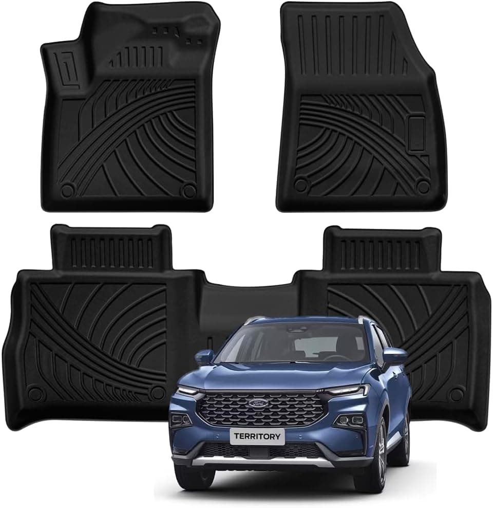 Tapete Automotivo Bandeja 3D em Borracha TPO para Ford Territory – Jogo com 3 Peças MOOB | Borda Alta, Impermeável e Encaixe Sob Medida