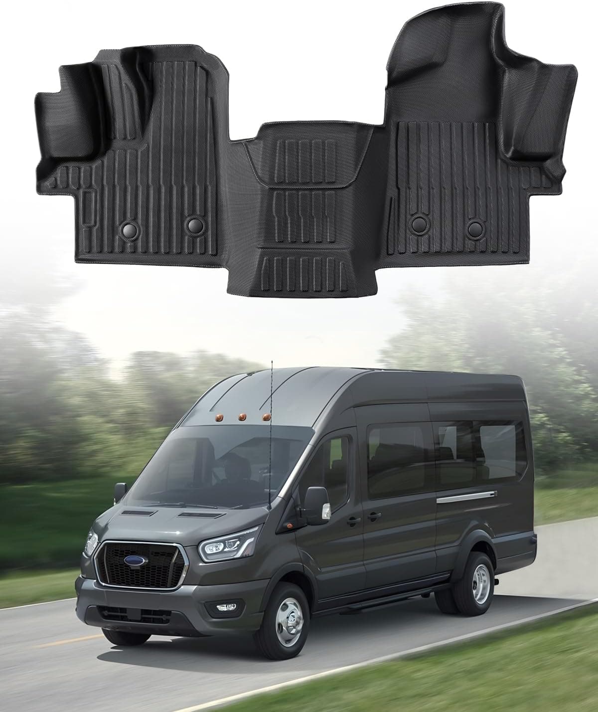 Tapetes para Ford Transit 2026 2025 2024 2023 2022 | Todos os modelos com vinil, não para Connect | para Transit 150 250 350, tapetes para todas as condições…