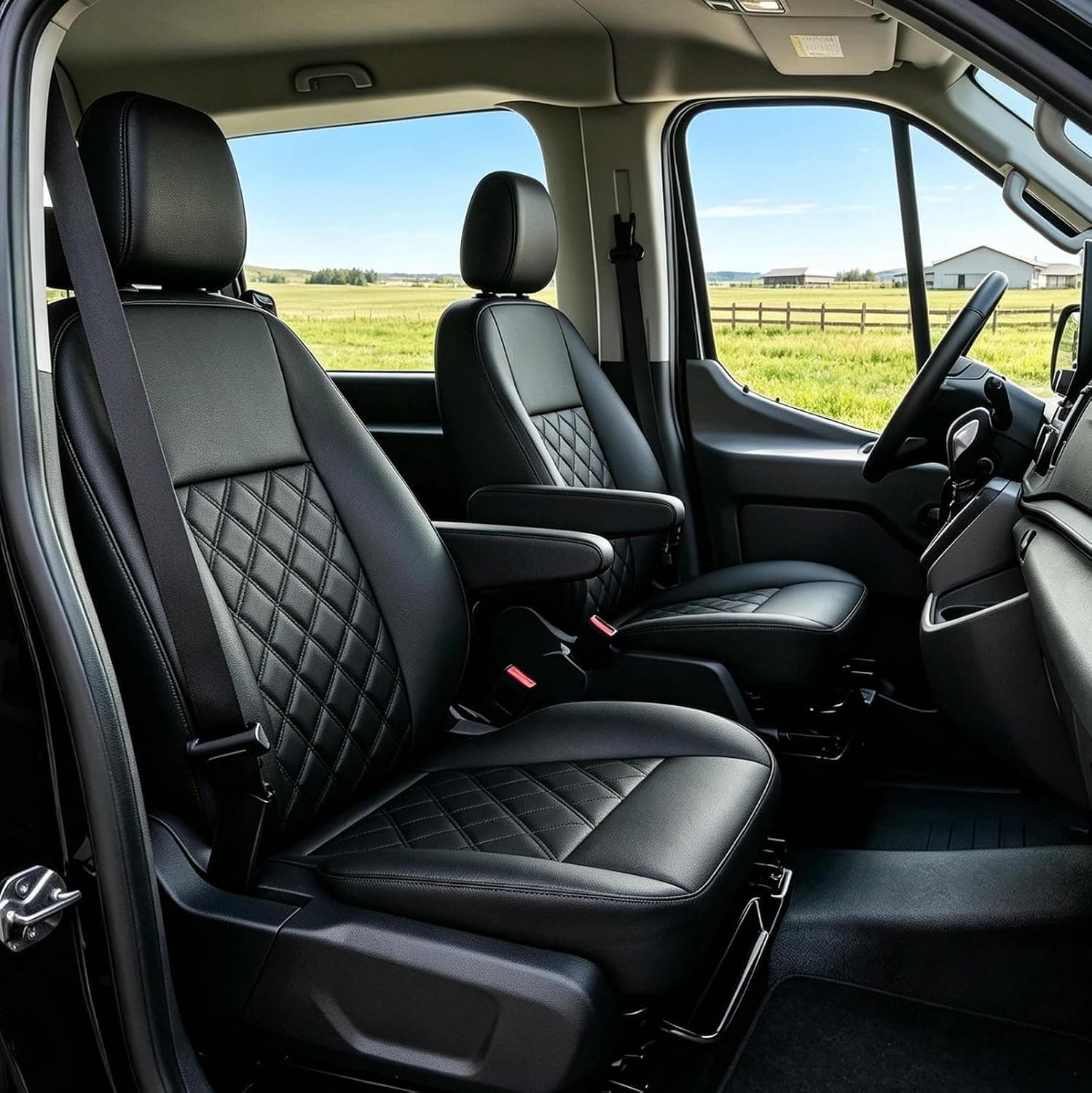 Capas de assento para Ford Transit 2022-2025 Capas de assento dianteiras