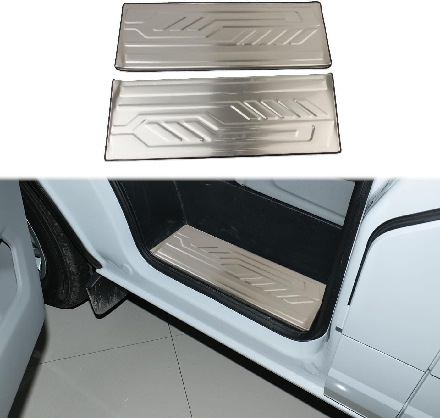 Protetores De Soleira De Porta Dianteira Em Aço Inoxidável Prateado Para Ford Transit 150, 250 E 350 (2020-2025)