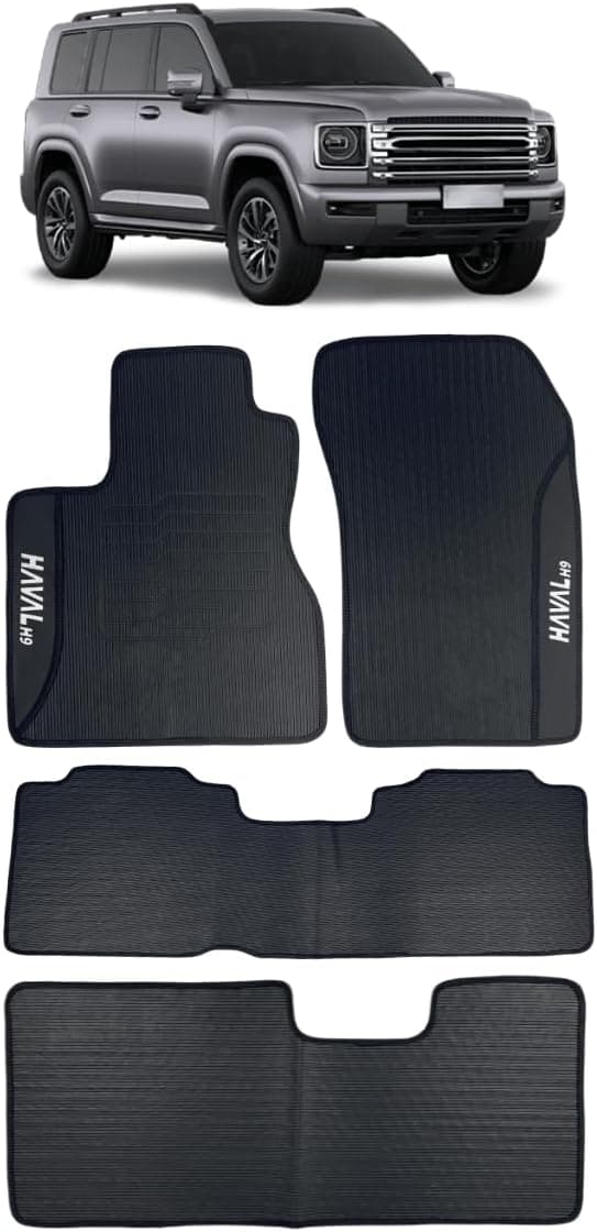 Jogo de Tapete Emborrachado para Haval H9 07 Lugares com 04 peças Automotivo Impermeavel