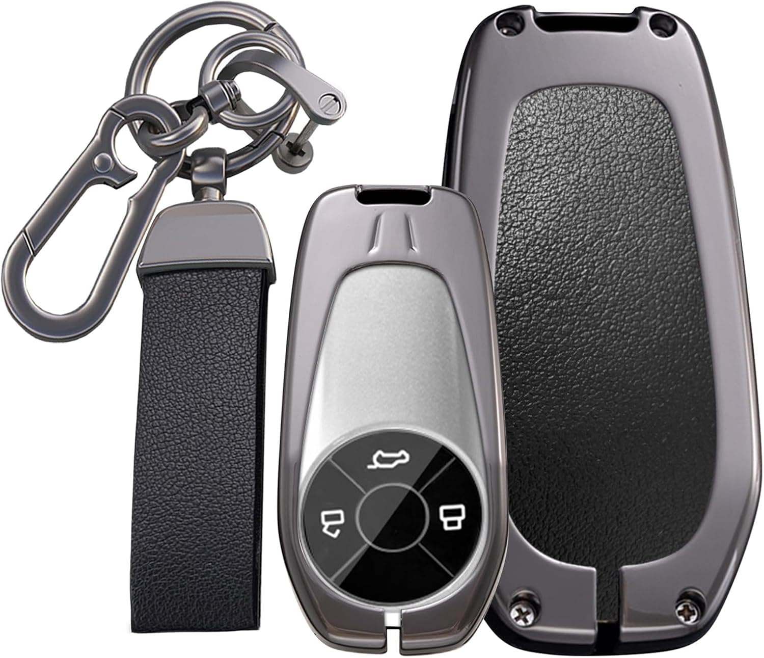 KUNIO Capa para chaveiro de carro de metal de couro Ora compatível com Ora Good Funky Cat IQ R1 R2 GWM Ora 03 07 2023-2025 Capa protetora para chave chaveiro…