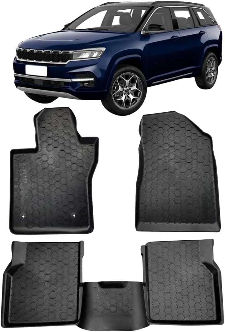Tapete Bandeja de Borracha para Jeep Commander, Jogo Completo, 3mm de Espessura, Borda Alta