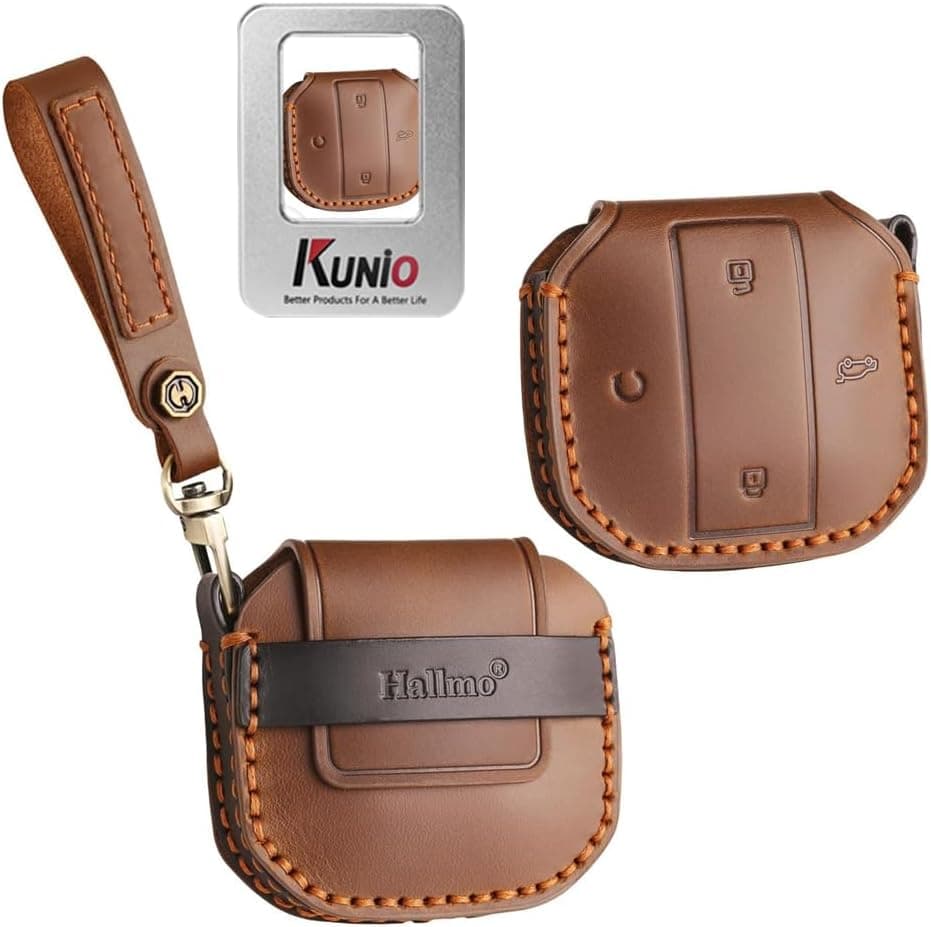 KUNIO Capa de couro de vaca para chaveiro de carro compatível com Jetour Freedom T1 T2 Traveler 2025 resistente a quedas costurado à mão chaveiro acessórios…