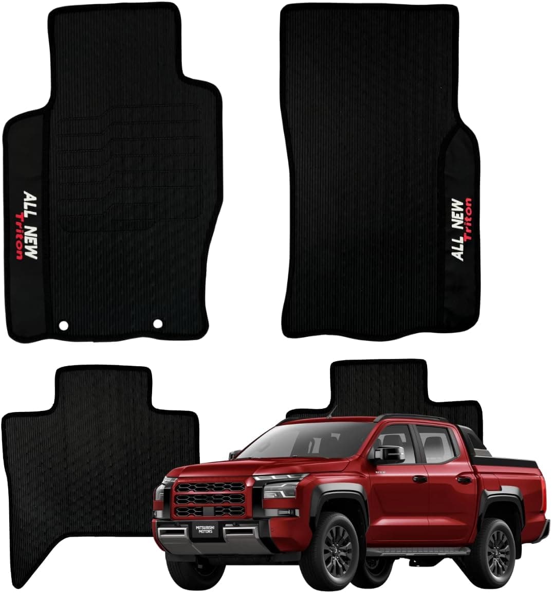 Jogo de Tapete Emborrachado Para Mitsubishi All New Triton 2026 Kit Carro Automotivo 4 peças