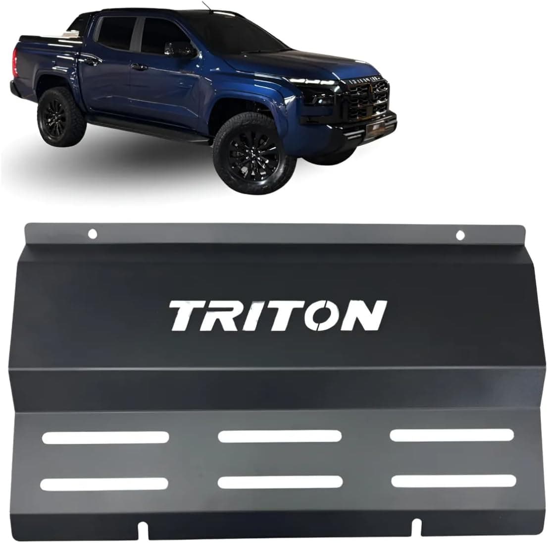 Protetor de Cárter Motor Mitsubishi Nova Triton 2025 a 2026 Aço Carbono Reforçado 2,65mm Peito de Aço Preto Fosco – Proteção Off-Road CeK Acessórios