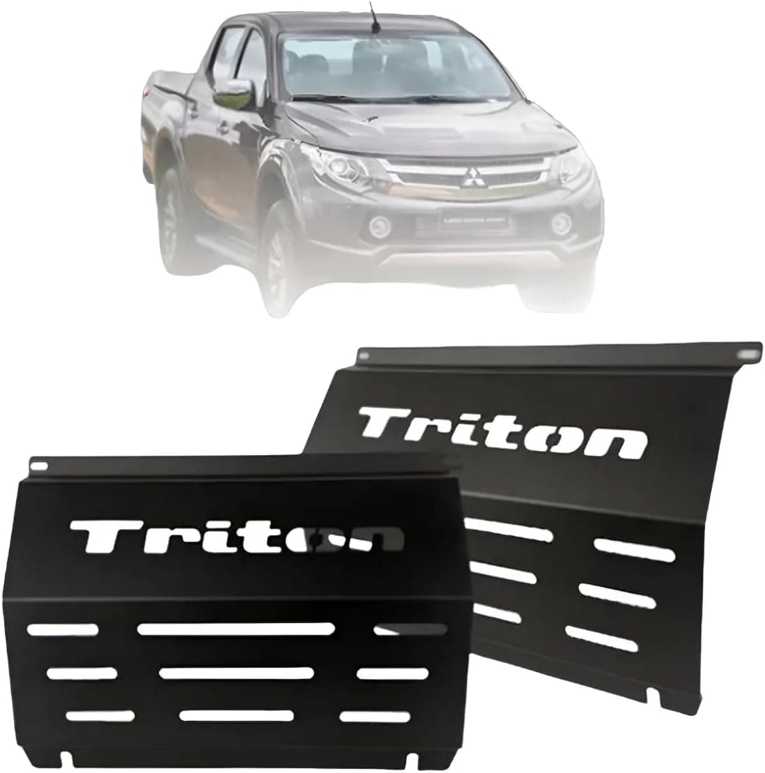 Protetor de Cárter Motor Mitsubishi L200 Triton 2007 a 2020 Preto Fosco